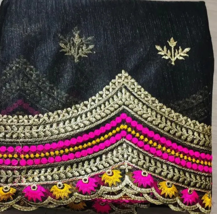 Beautiful Embroidered Silk Saree