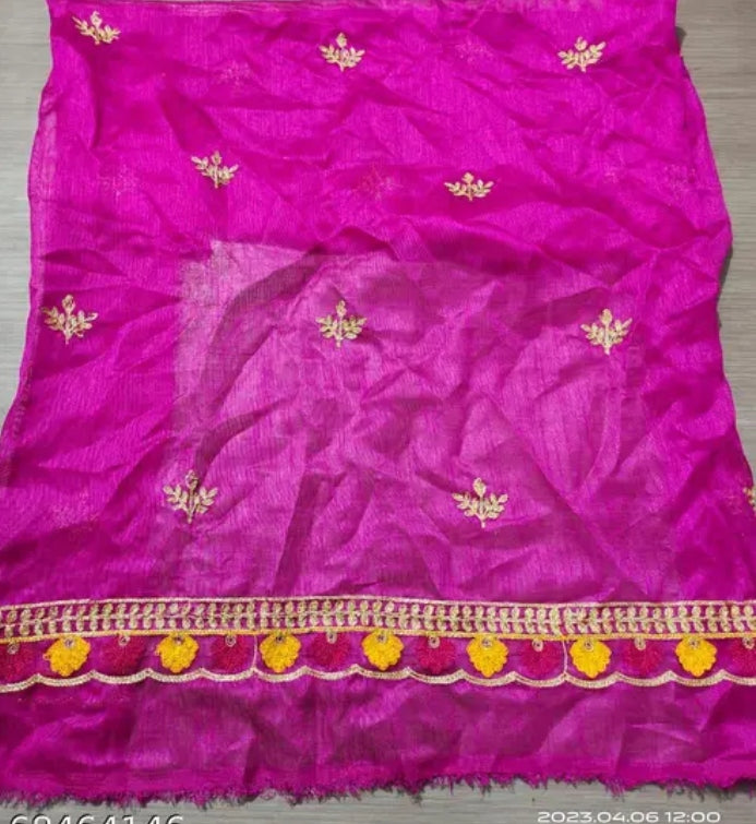 Beautiful Embroidered Silk Saree