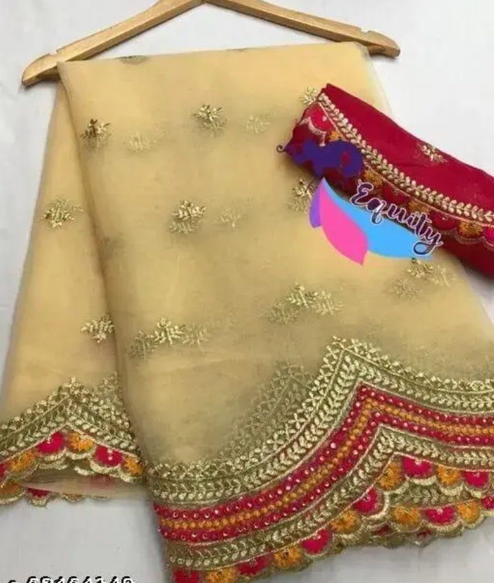 Beautiful Embroidered Silk Saree