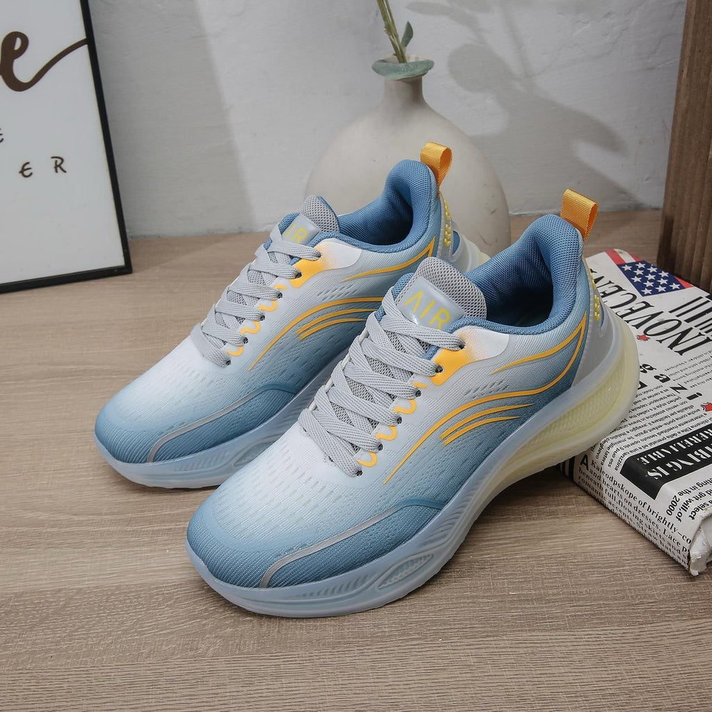 Air Cushion Running Shoes - Blue & Yellow