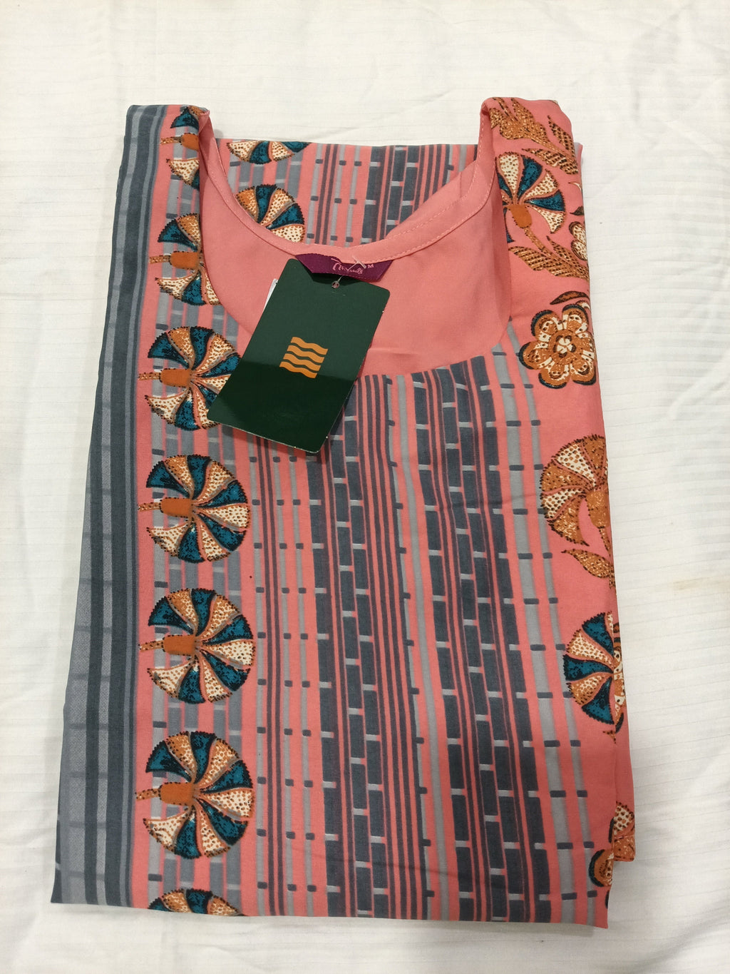 Crepe Fabric Printed Kurti for Women Round Neck, Knee length (Only Kurti)