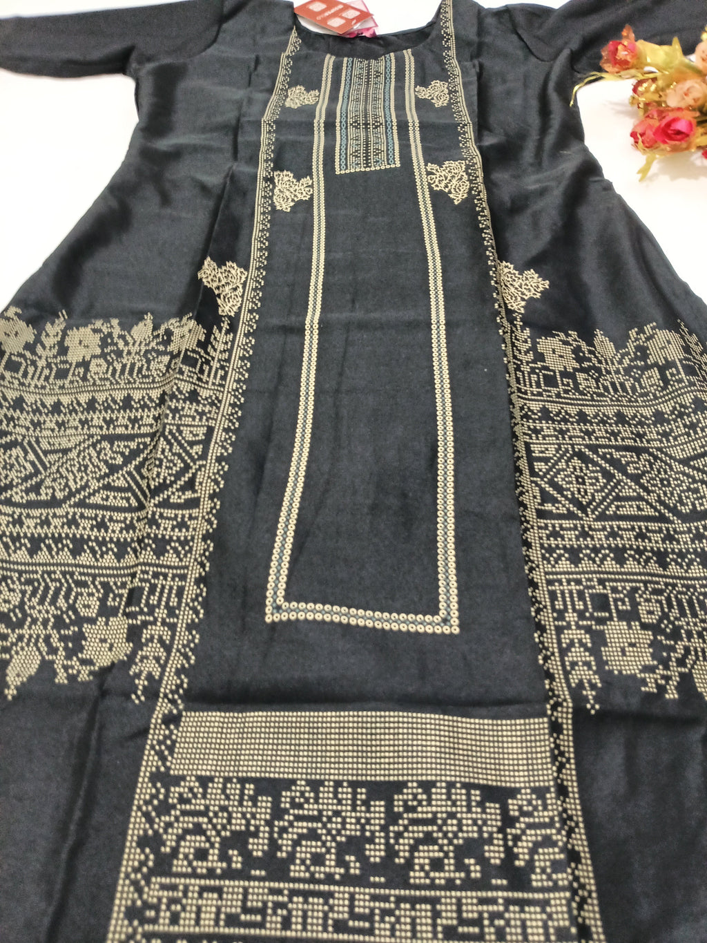 Crepe Fabric Printed Kurti for Women Round Neck, Knee length (Only Kurti)