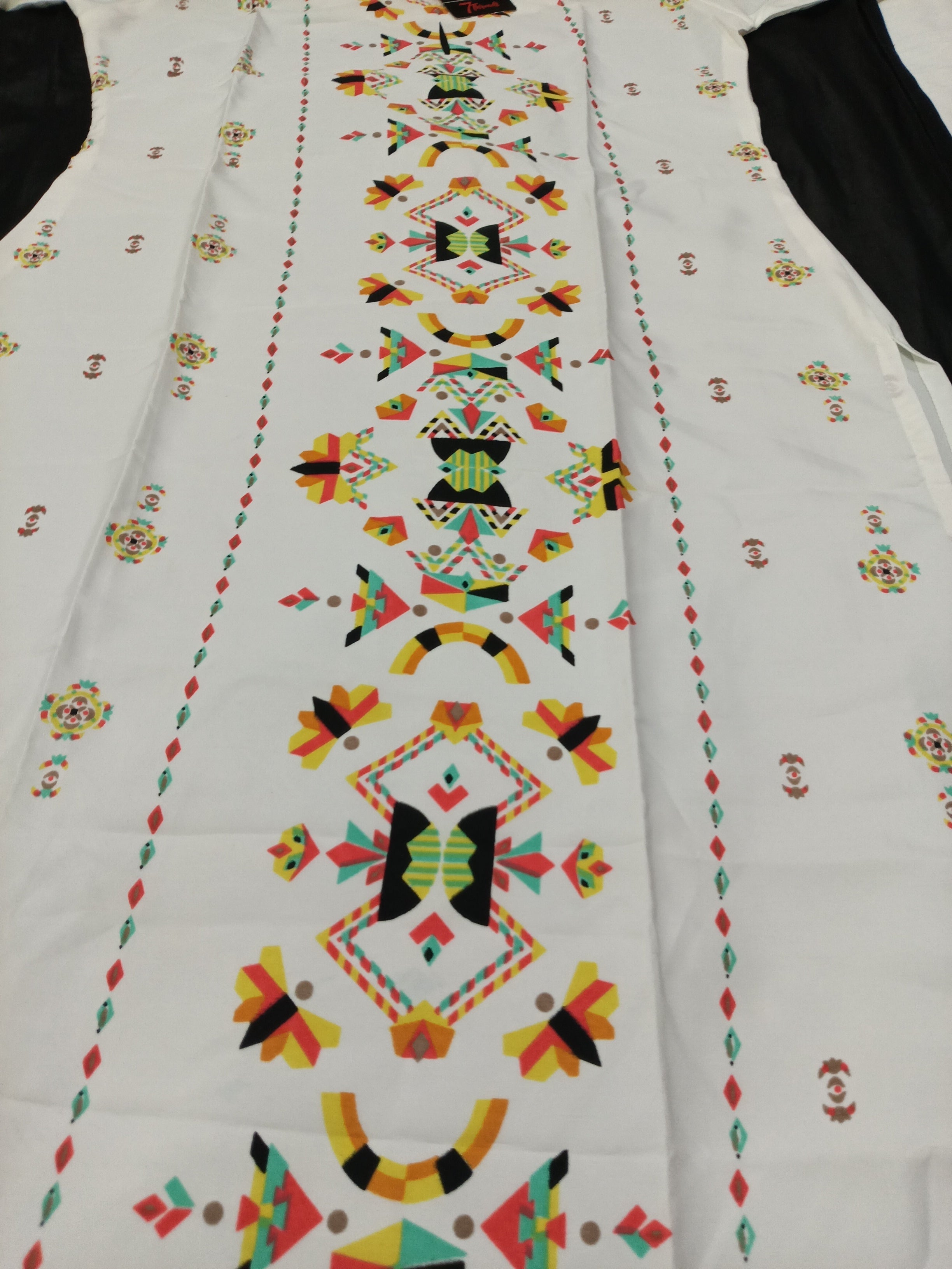 Crepe Fabric Printed Kurti for Women Round Neck, Knee length (Only Kurti)