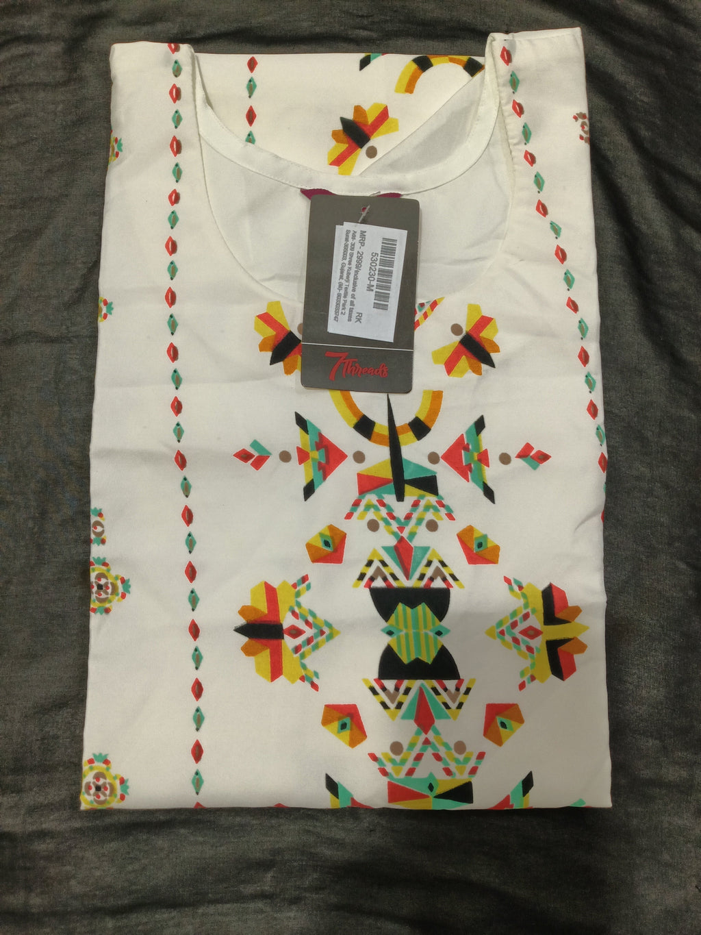 Crepe Fabric Printed Kurti for Women Round Neck, Knee length (Only Kurti)