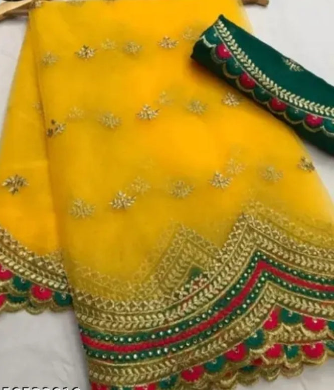 Beautiful Embroidered Silk Saree