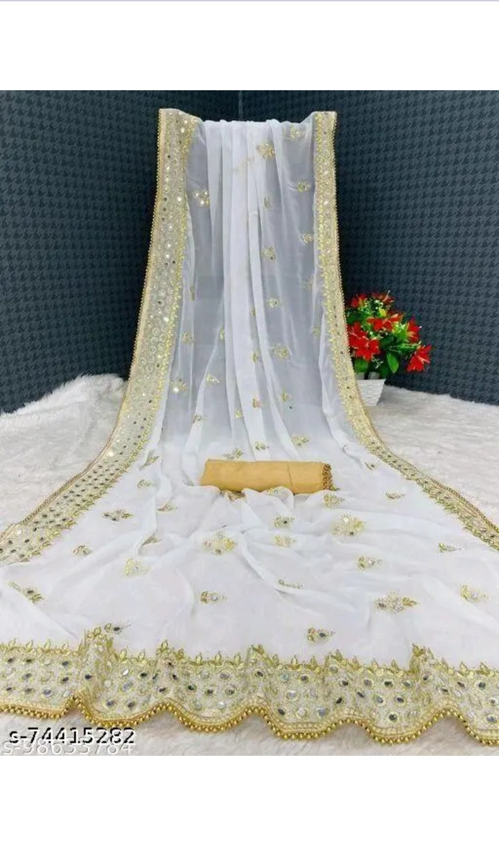 Mirror Embroidered Saree