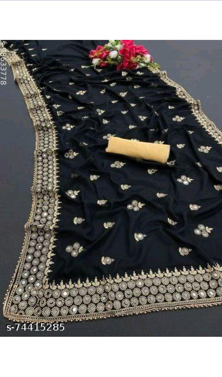 Mirror Embroidered Saree