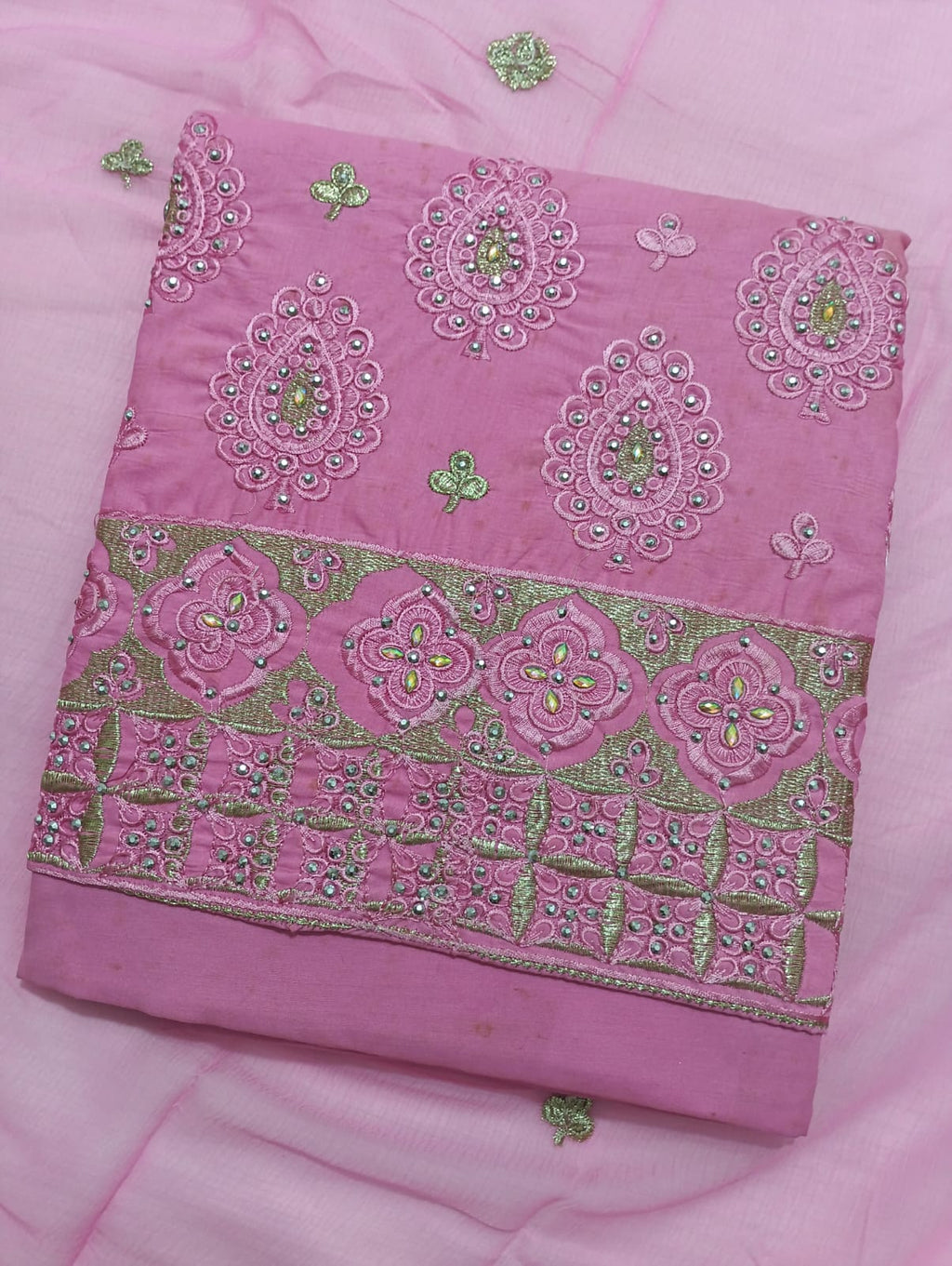 Embroidered Salwar Suit and Dupatta set Unstitched