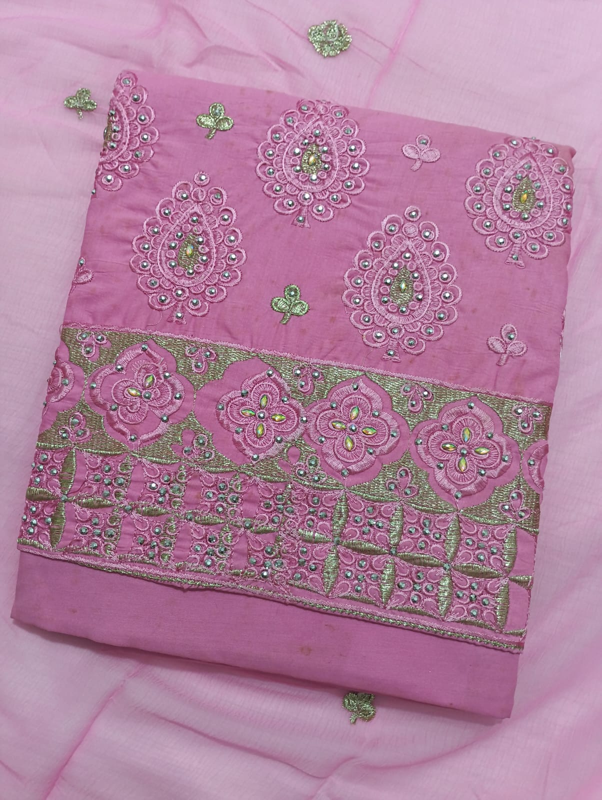 Embroidered Salwar Suit and Dupatta set Unstitched