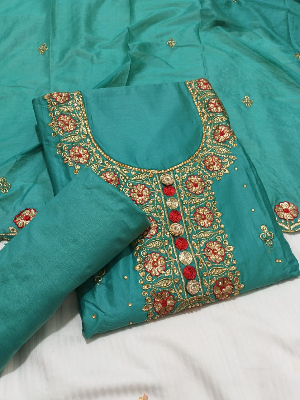Greece Cotton Salwar Suit and Dupatta set Unstitched