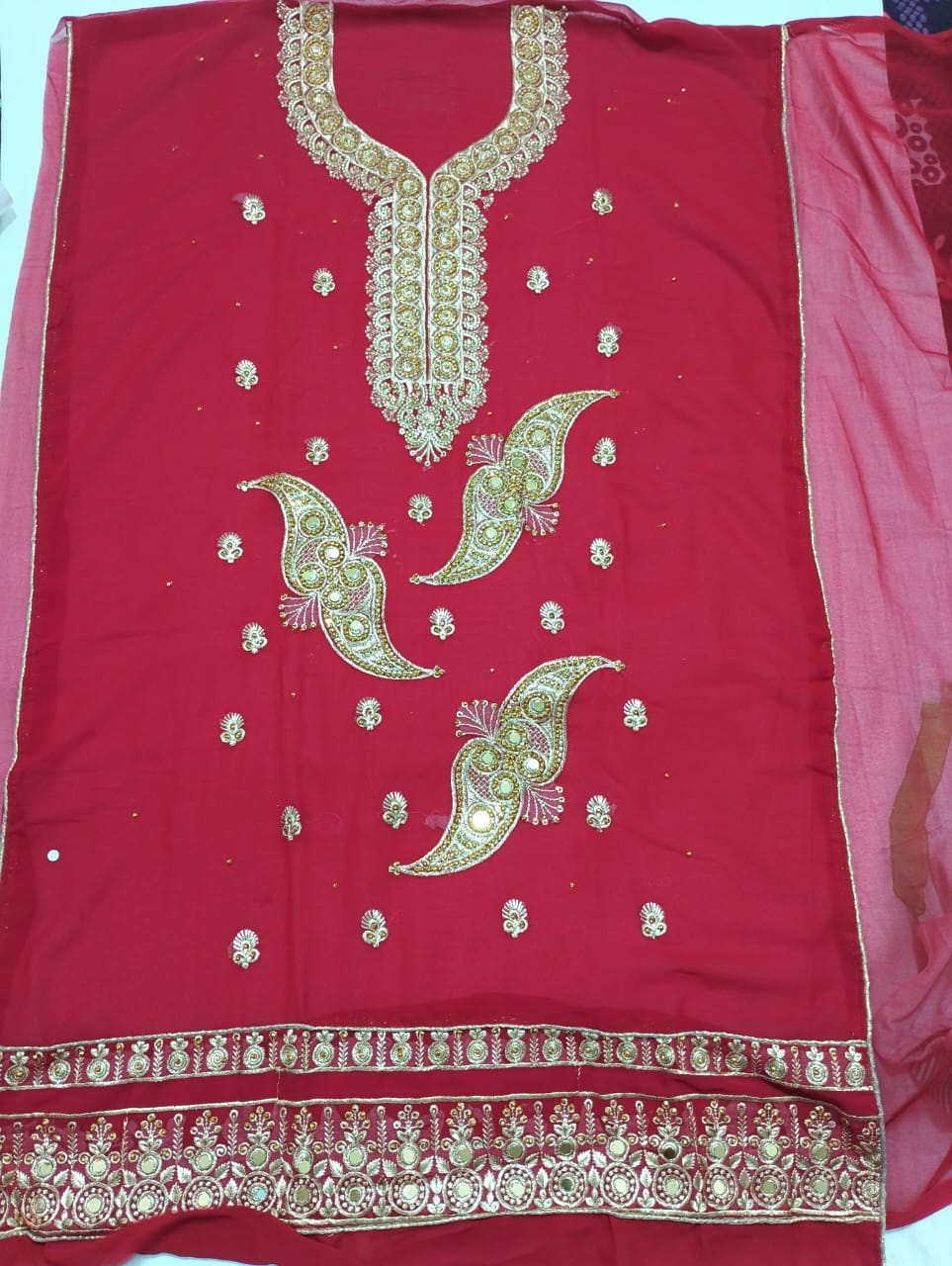 Greece Cotton Salwar Suit and Dupatta set Unstitched