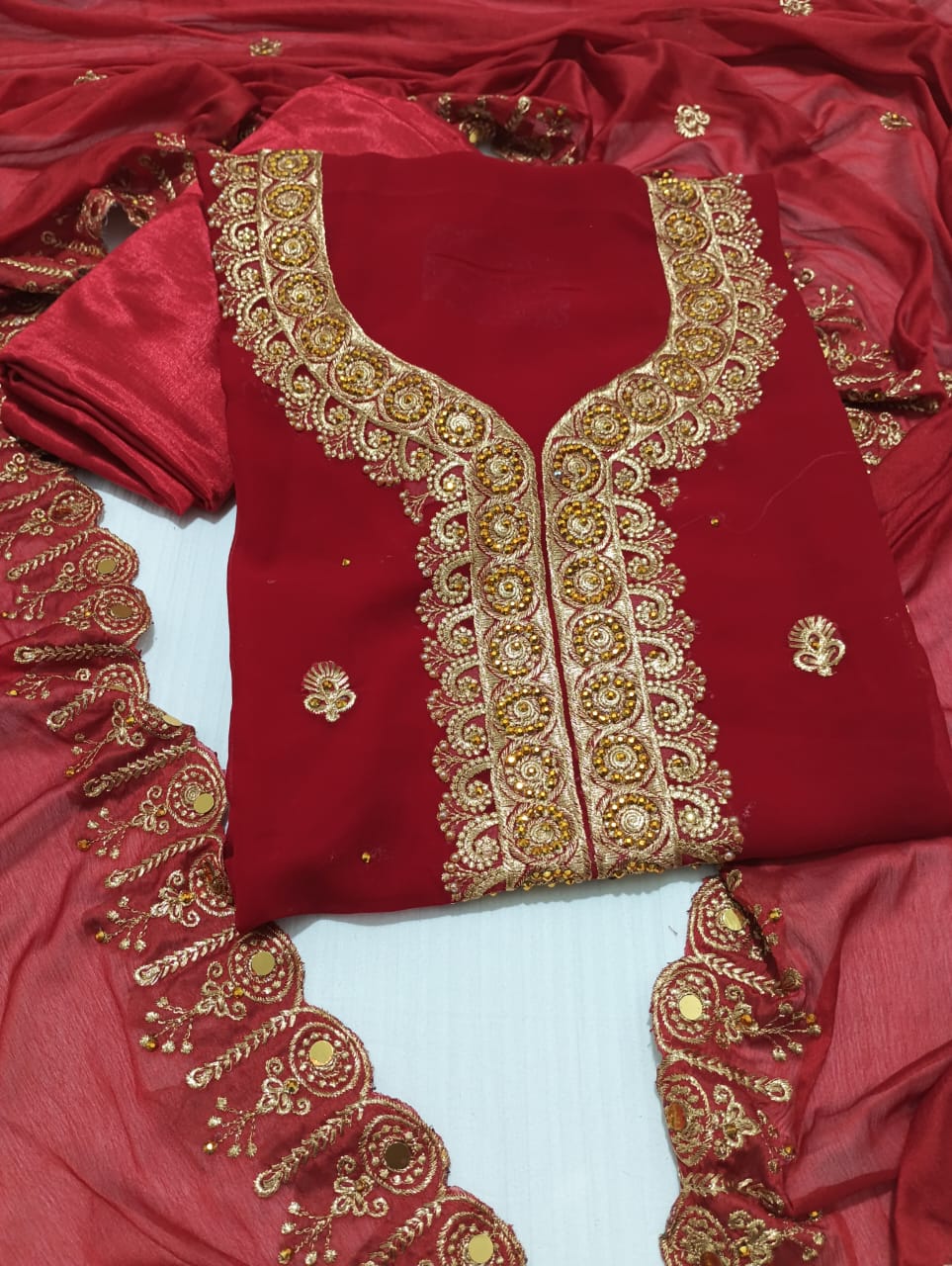 Greece Cotton Salwar Suit and Dupatta set Unstitched