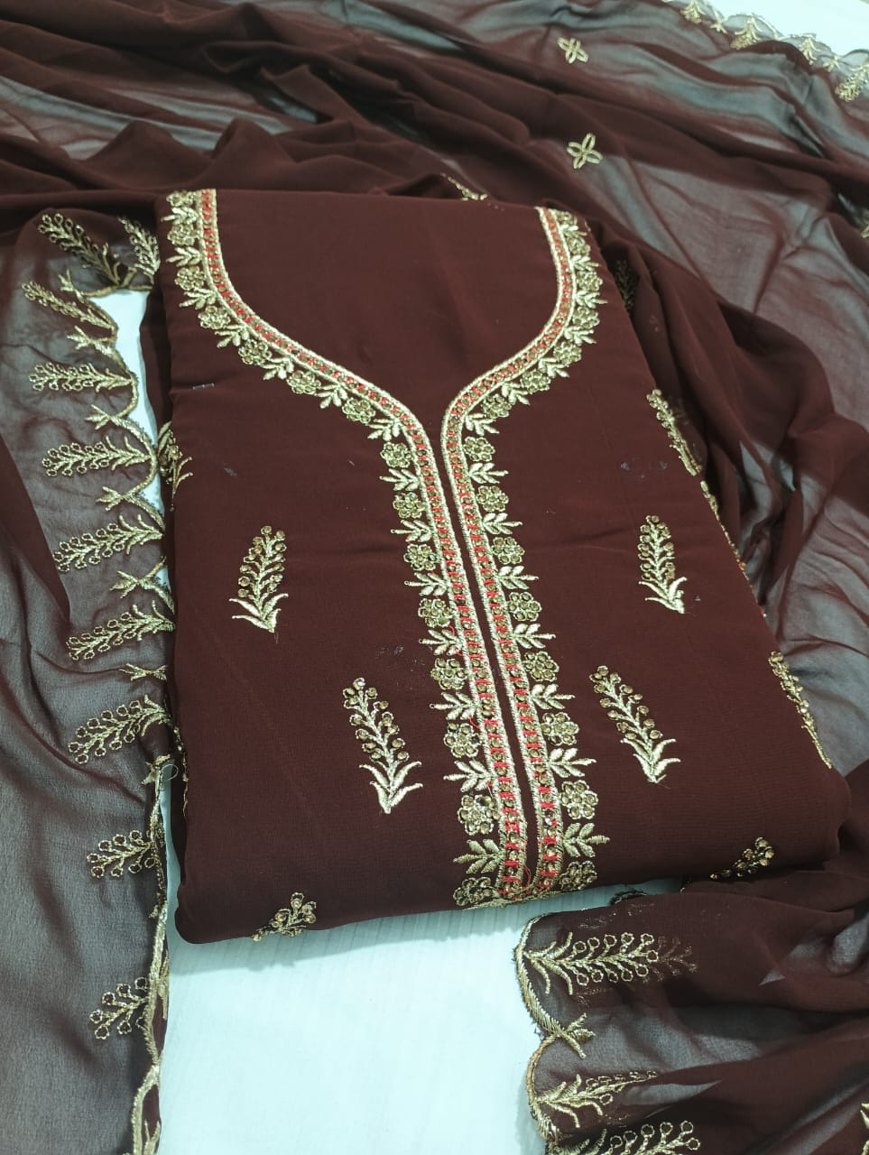 Greece Cotton Salwar Suit and Dupatta set Unstitched