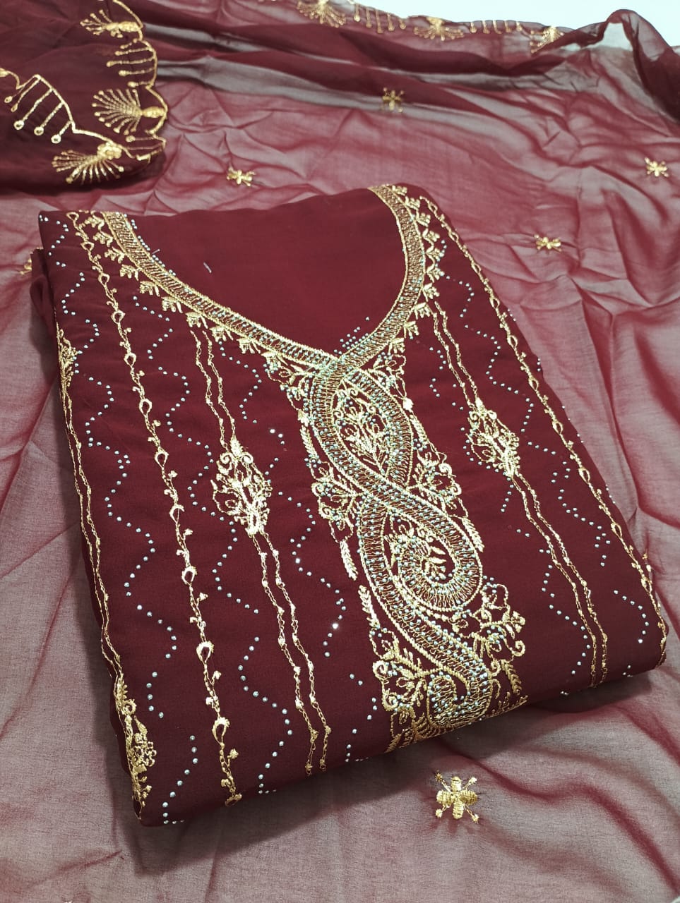 Greece Cotton Salwar Suit and Dupatta set Unstitched