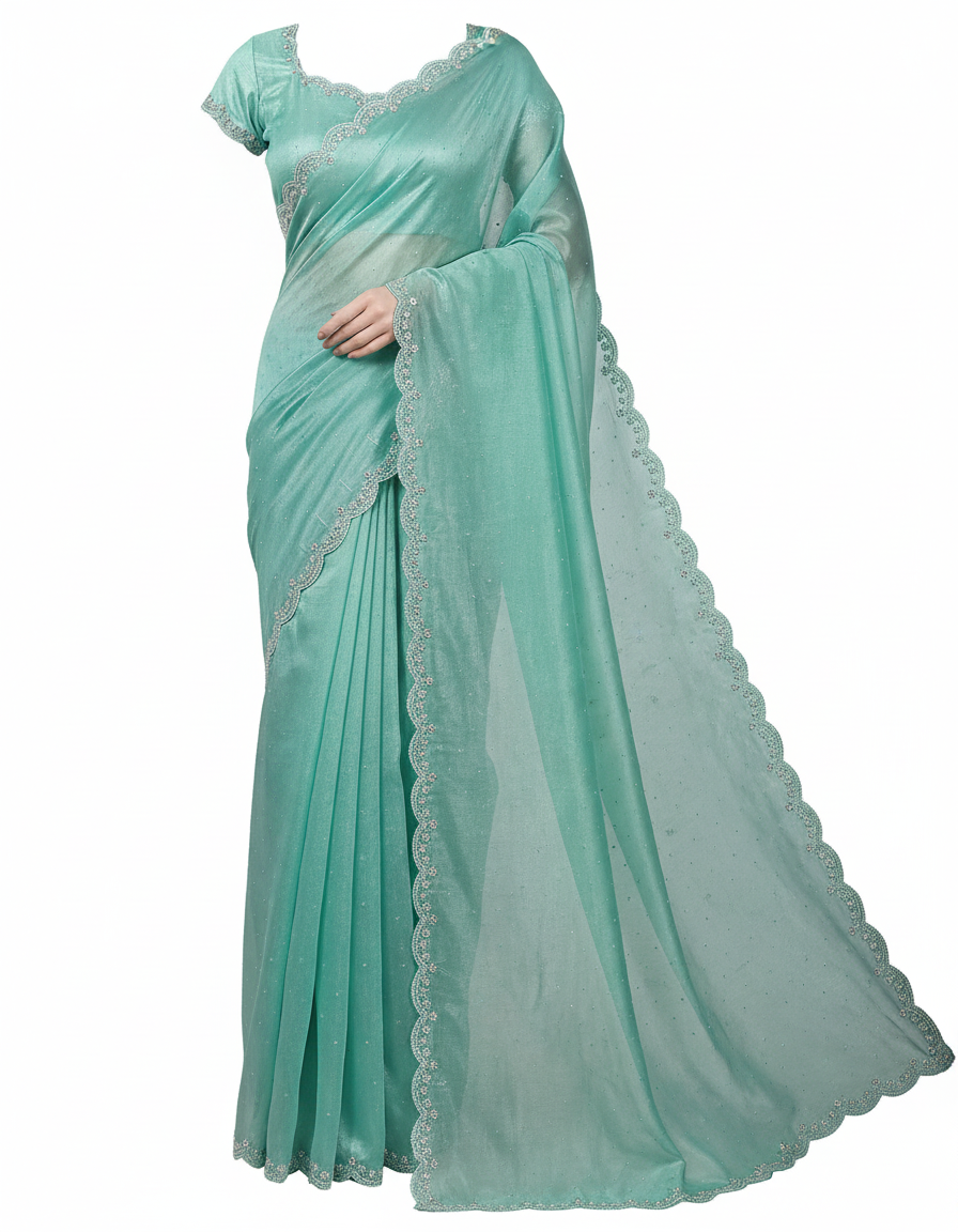 Turquoise Saree Product Image